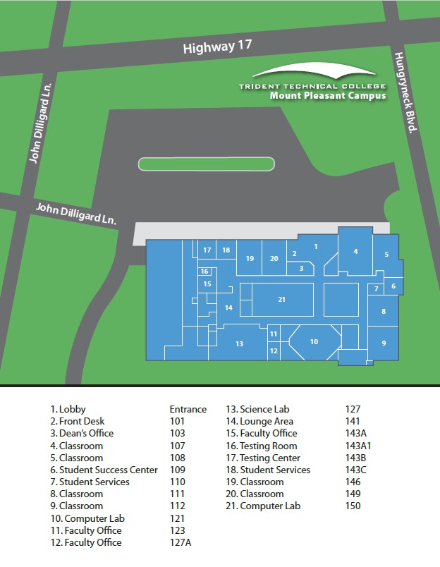 Mount Pleasant Campus Map