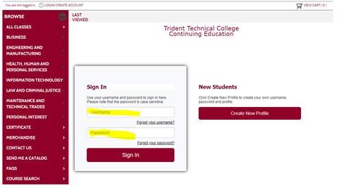 Lumens Returning User login page