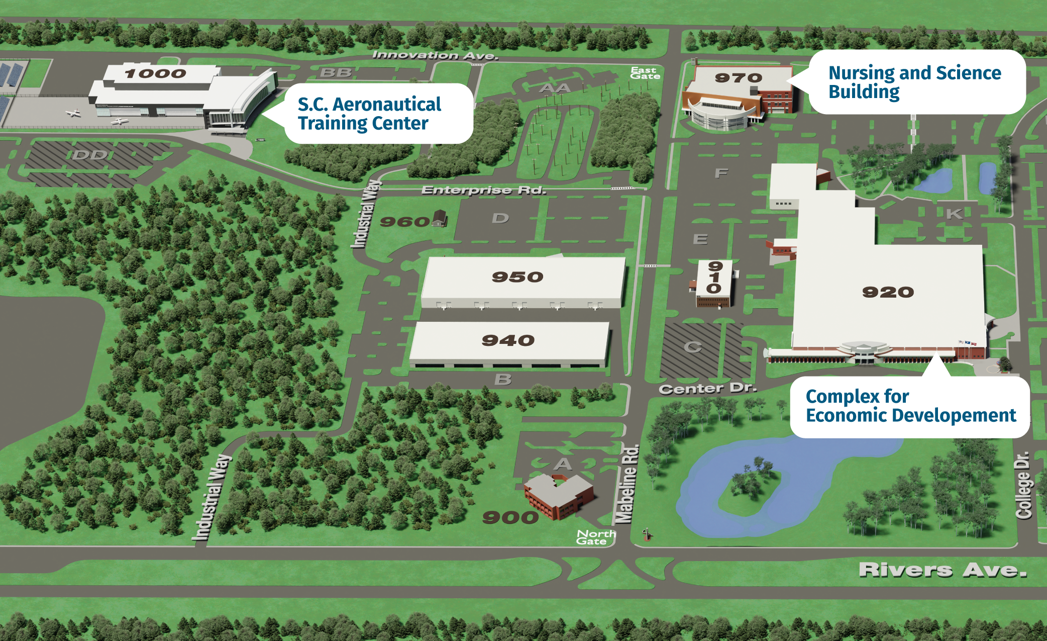Map of the Thornely Campus