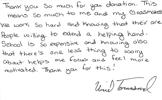 PTA Graduate Thank You 