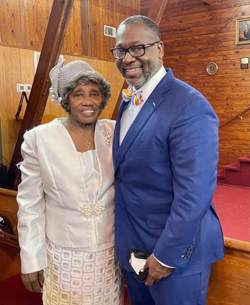 Anthony Jackson with his mom, Maggie Jackson