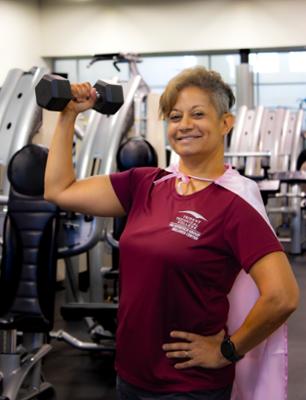 Photo of Joyce Antonetty with hero cape