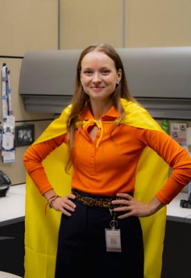 Photo of Yuliya Denev with hero cape