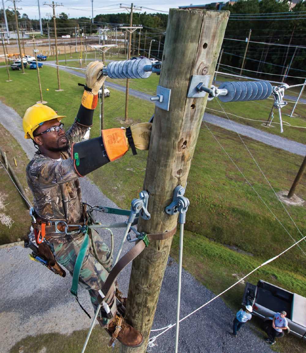 Electrical line worker