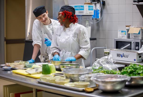 Culinary students in the kitchen
