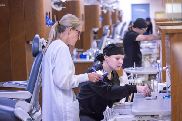 Dental Assisting student in clinic