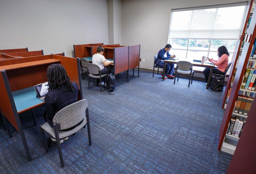 study cubicles on the library